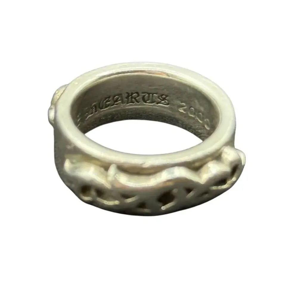 Chrome Hearts Sterling Silver Carved Band Ring – Size ~9 (U.S.)